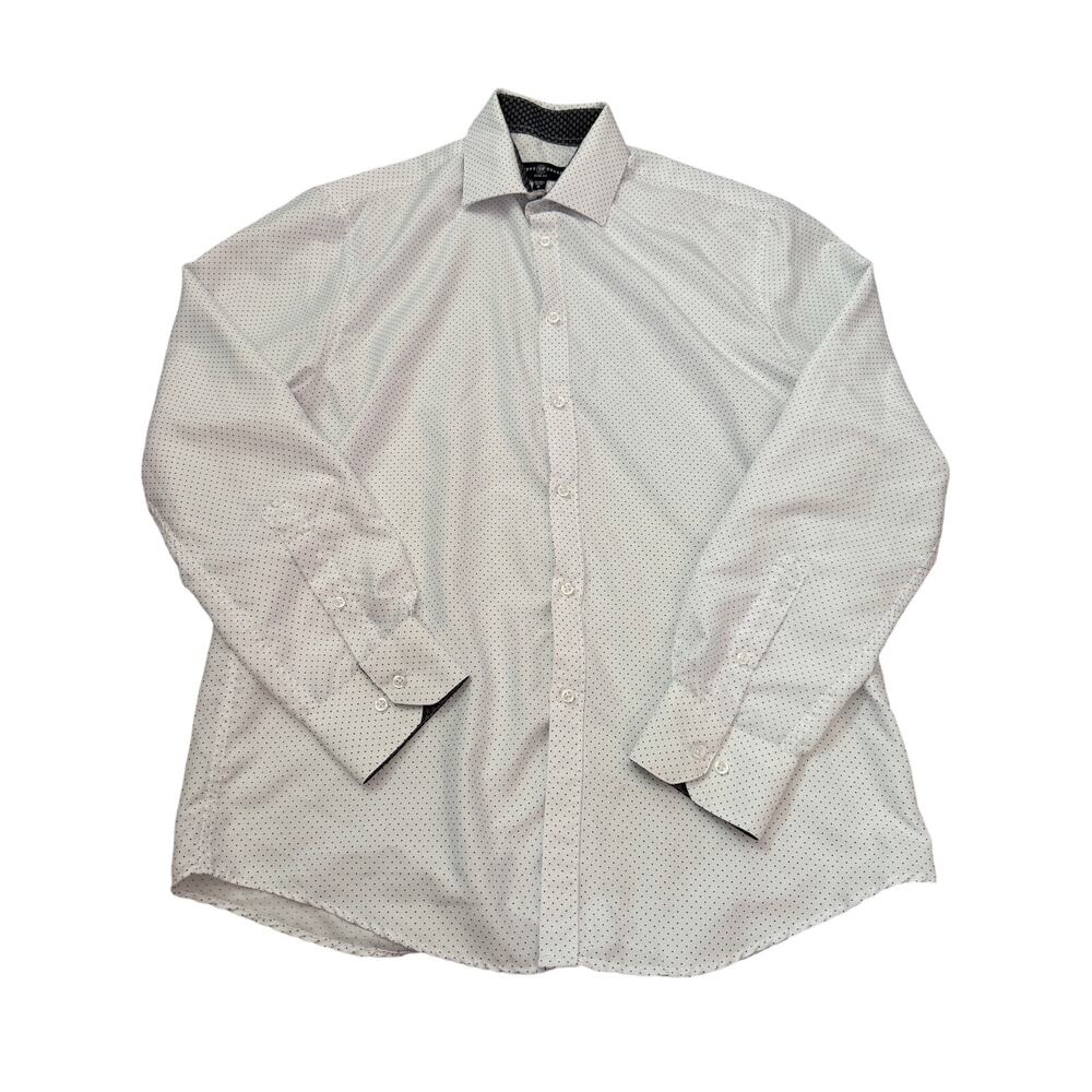 Society of Threads White Polka Dot Slim Fit Dress Shirt Men’s M